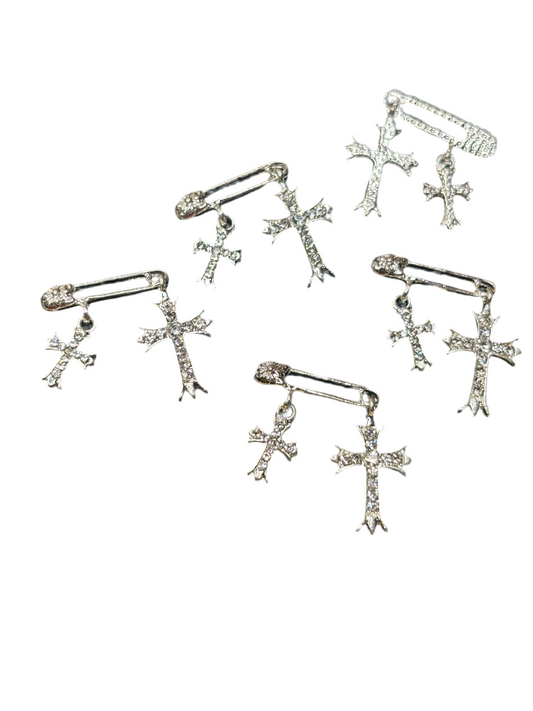 5pc paper clip cross charms