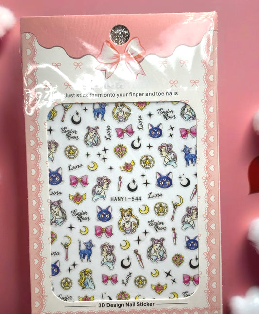 Moon star nail stickers
