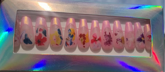 24pc medium French tip flower