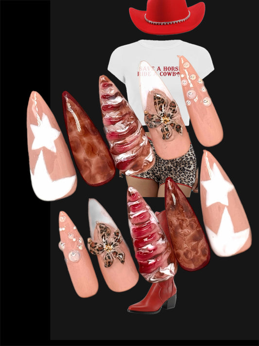 Cowgirl 🤠 long stiletto ￼