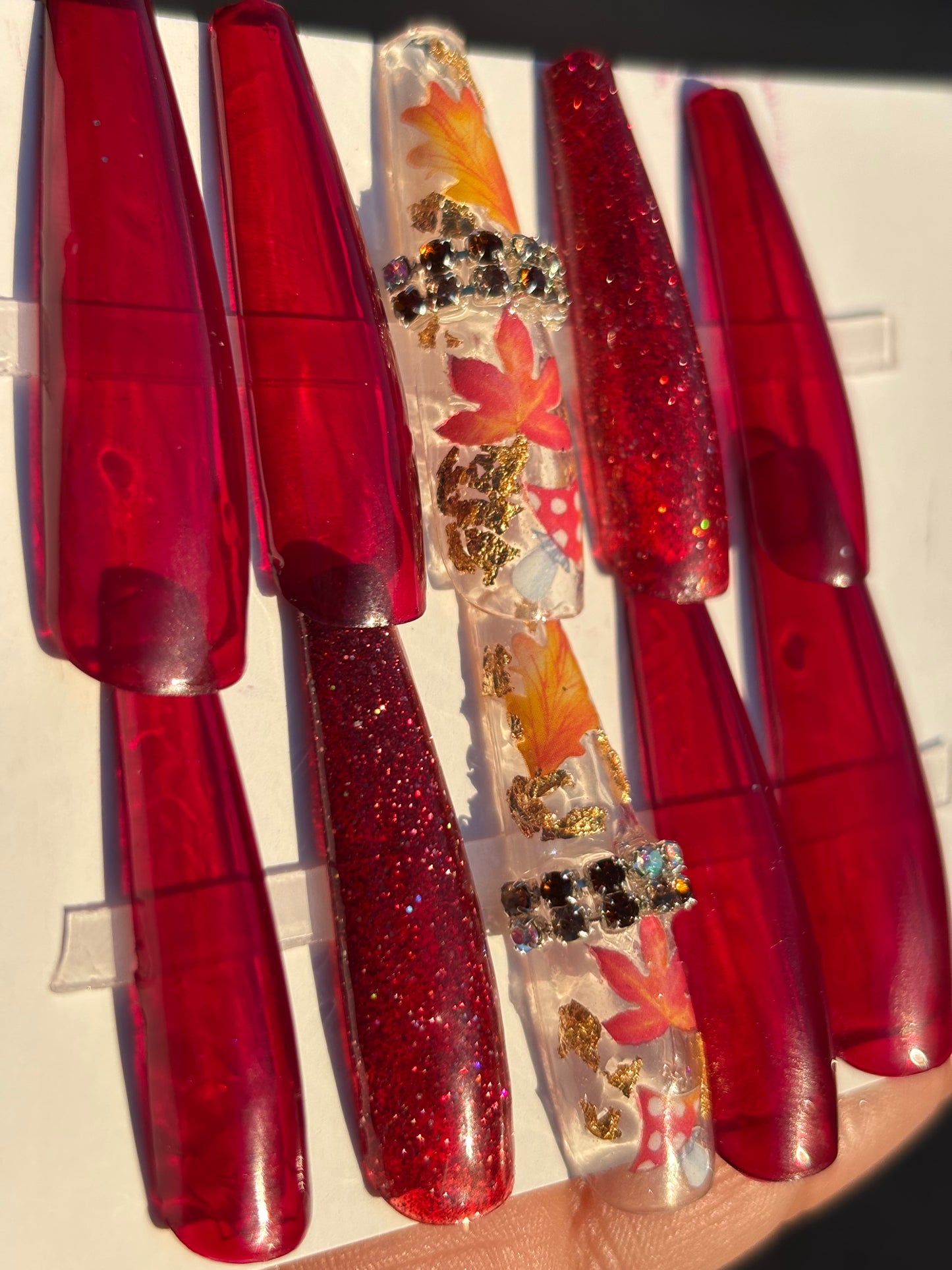 10pc coffin “ maroon the color of fall”