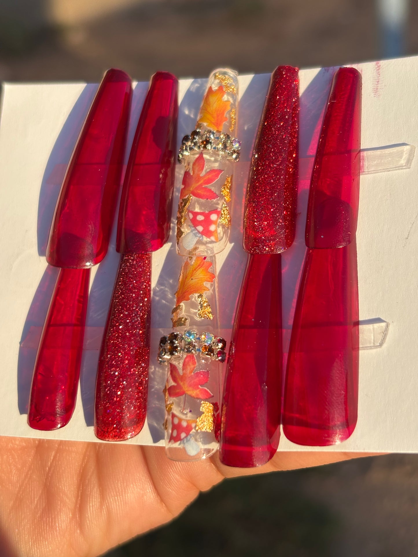 10pc coffin “ maroon the color of fall”