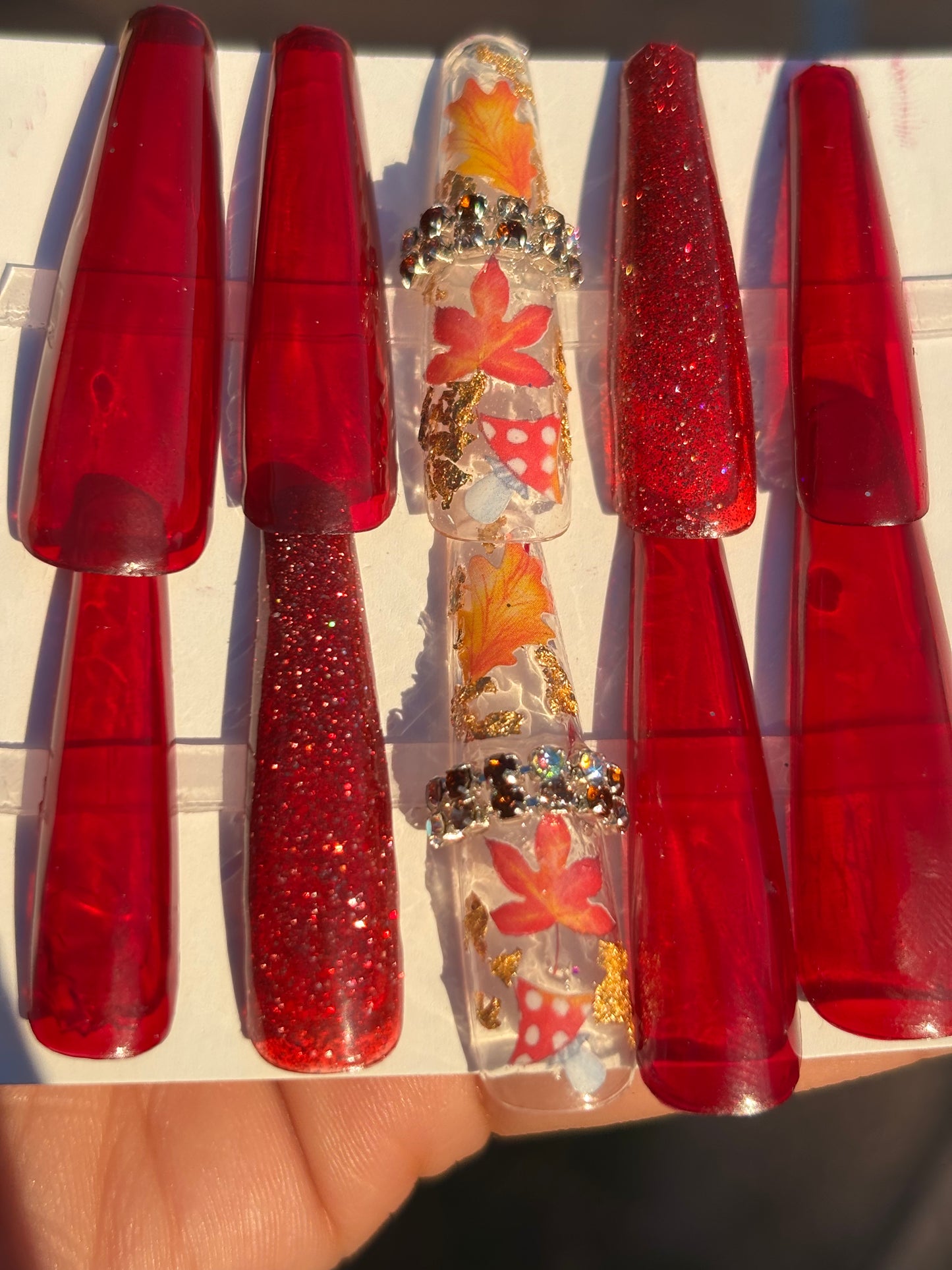 10pc coffin “ maroon the color of fall”