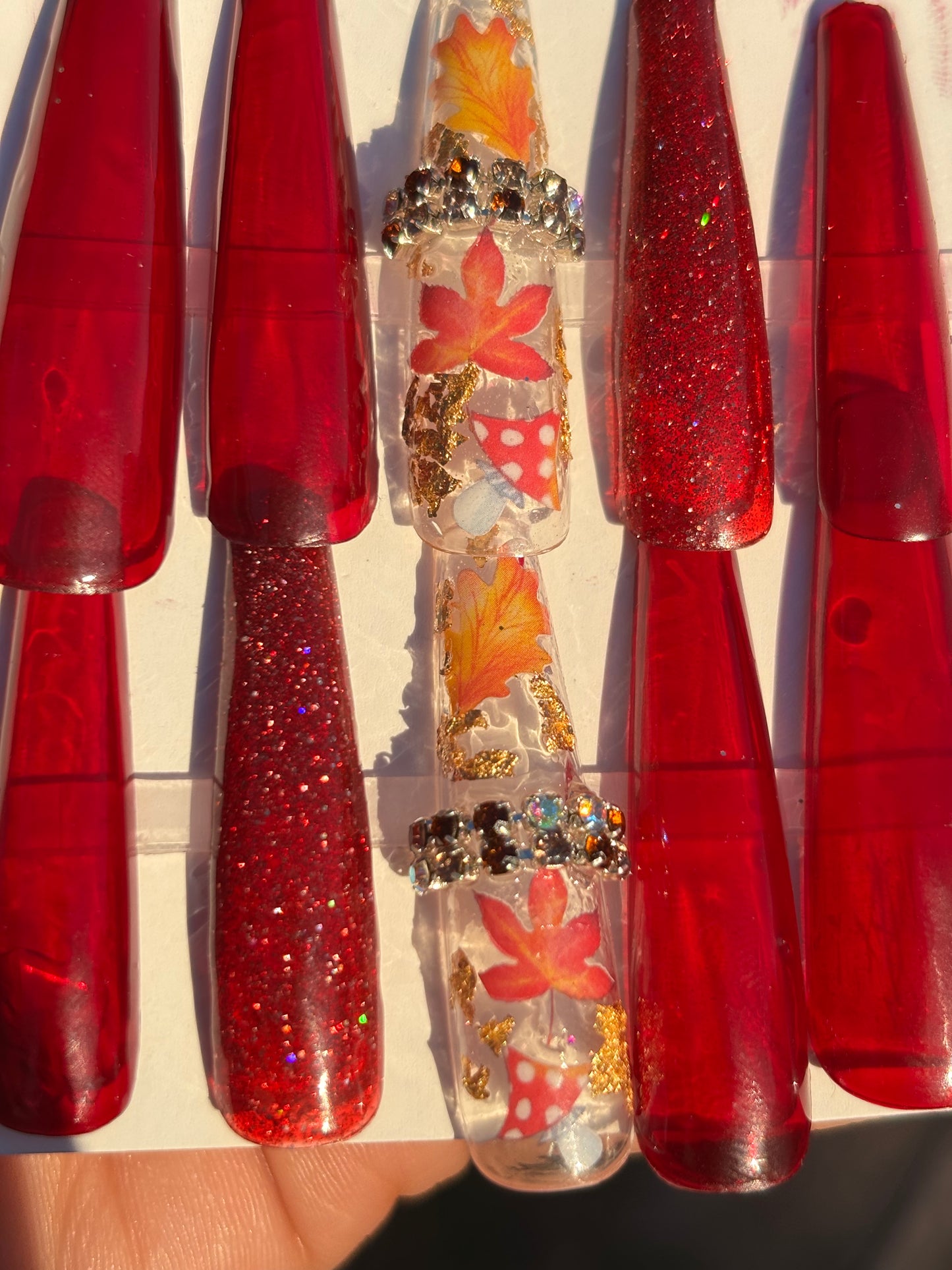 10pc coffin “ maroon the color of fall”